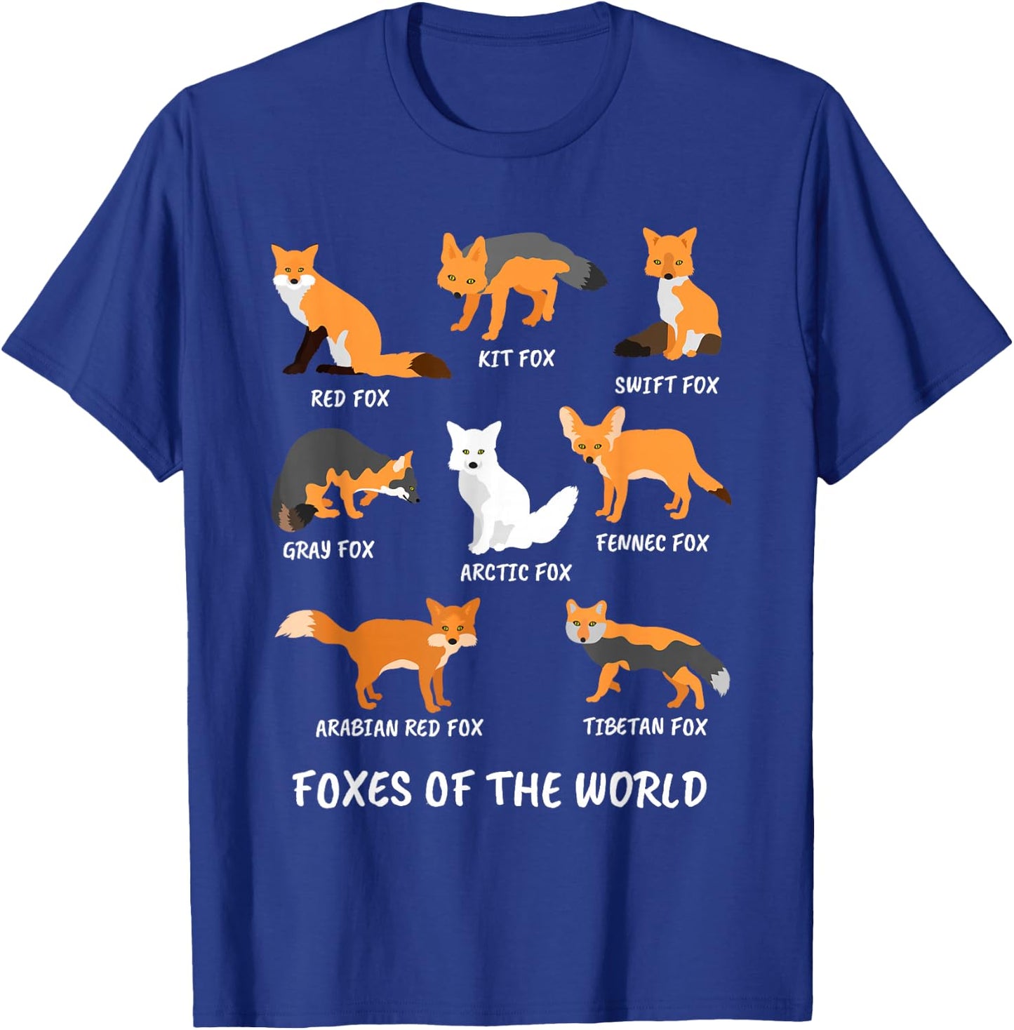 Foxes of the World Fox Lover T-Shirt - T-Shirt | Royal