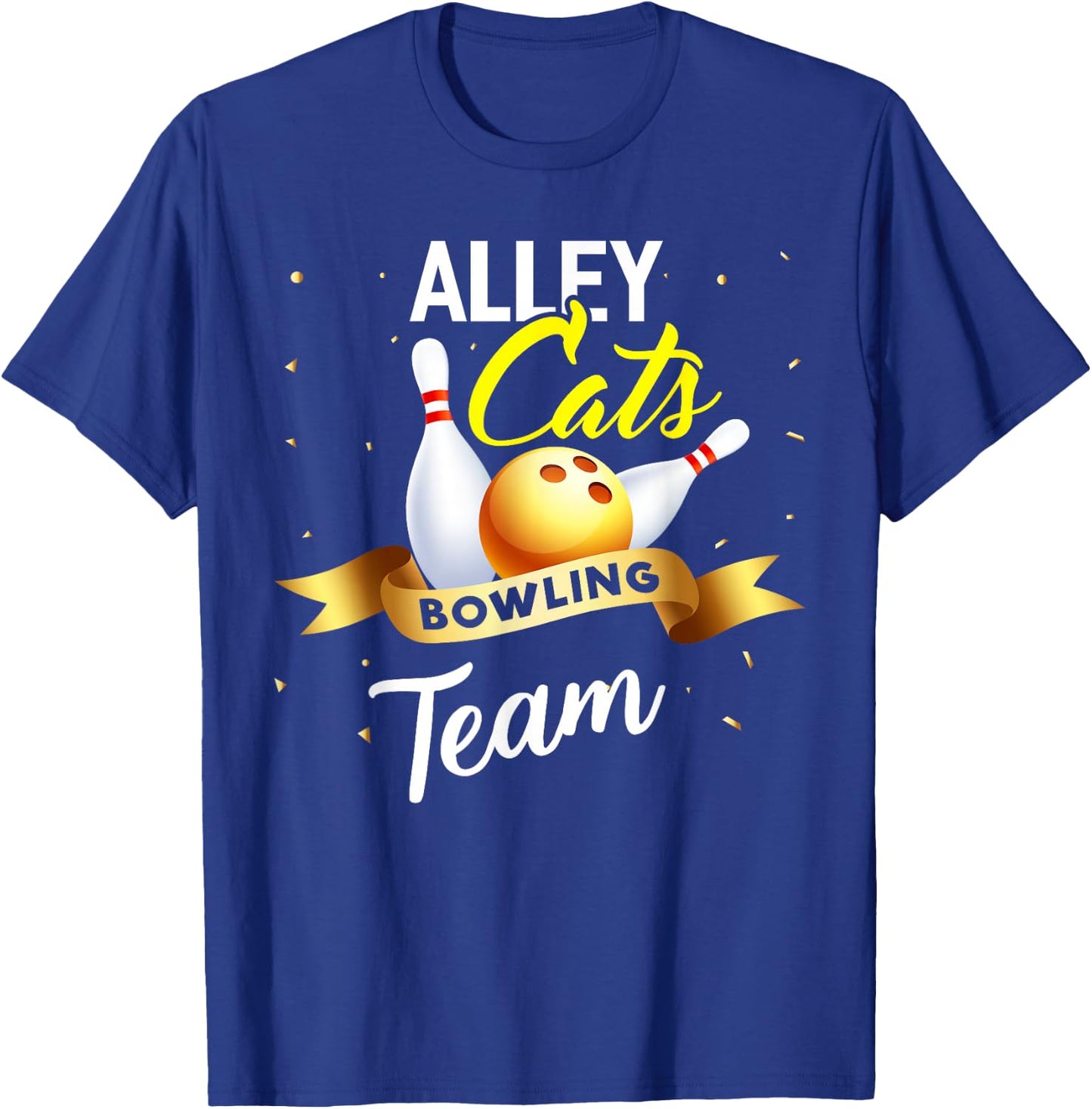Alley Cat Bowling Shirt Funny Bowler Bowling T-Shirt - T-Shirt | Royal