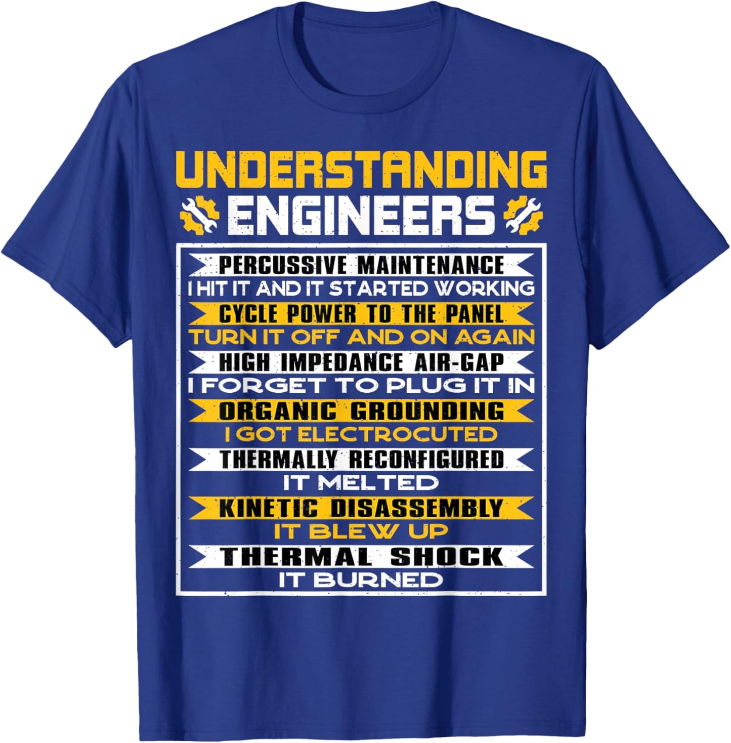 Understanding Engineers Gift Percussive Maintenance Funny T-Shirt - T-Shirt | Royal