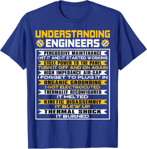 Understanding Engineers Gift Percussive Maintenance Funny T-Shirt - T-Shirt | Royal