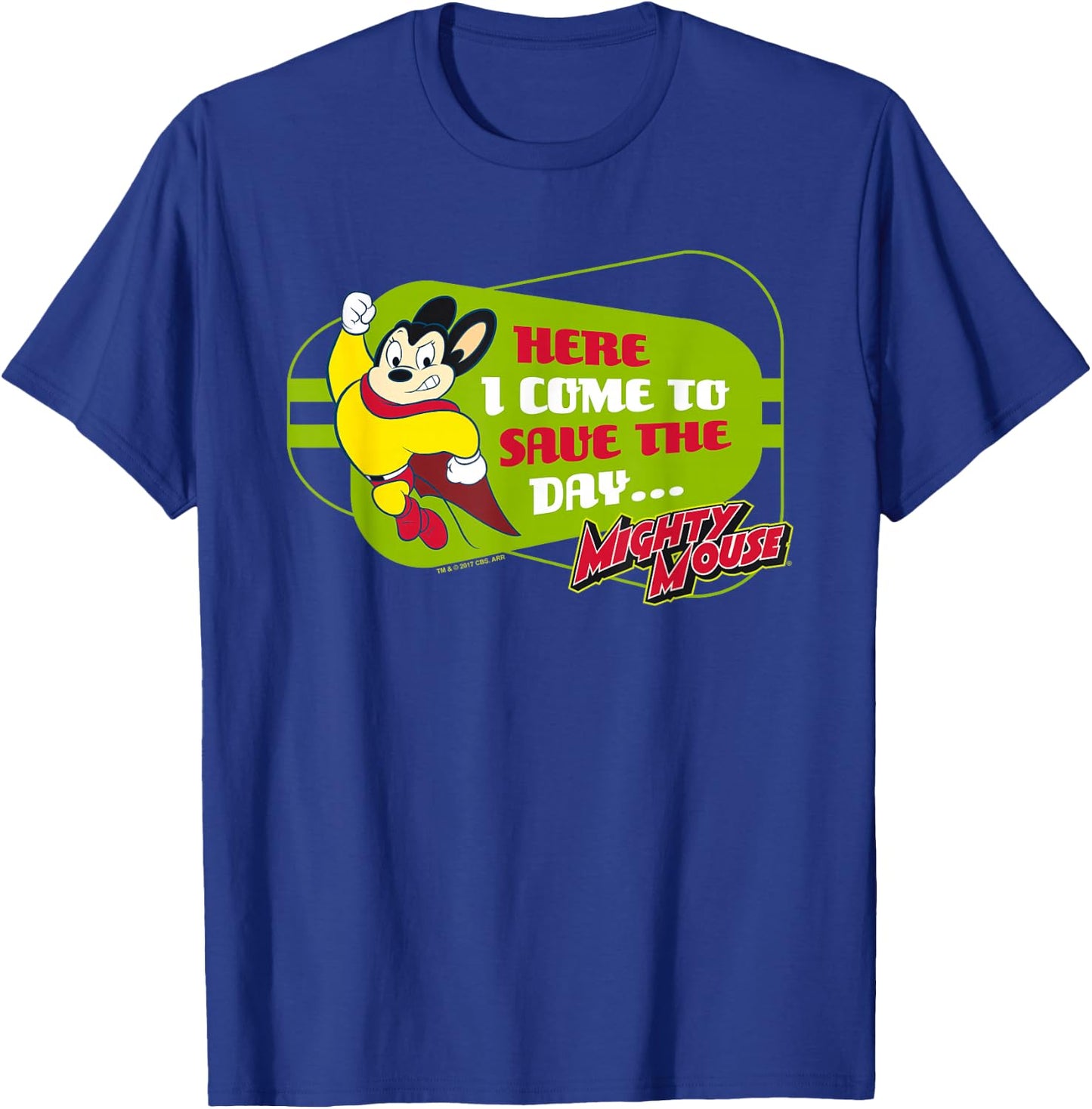 Mighty Mouse Here I Come T-Shirt - T-Shirt | Royal