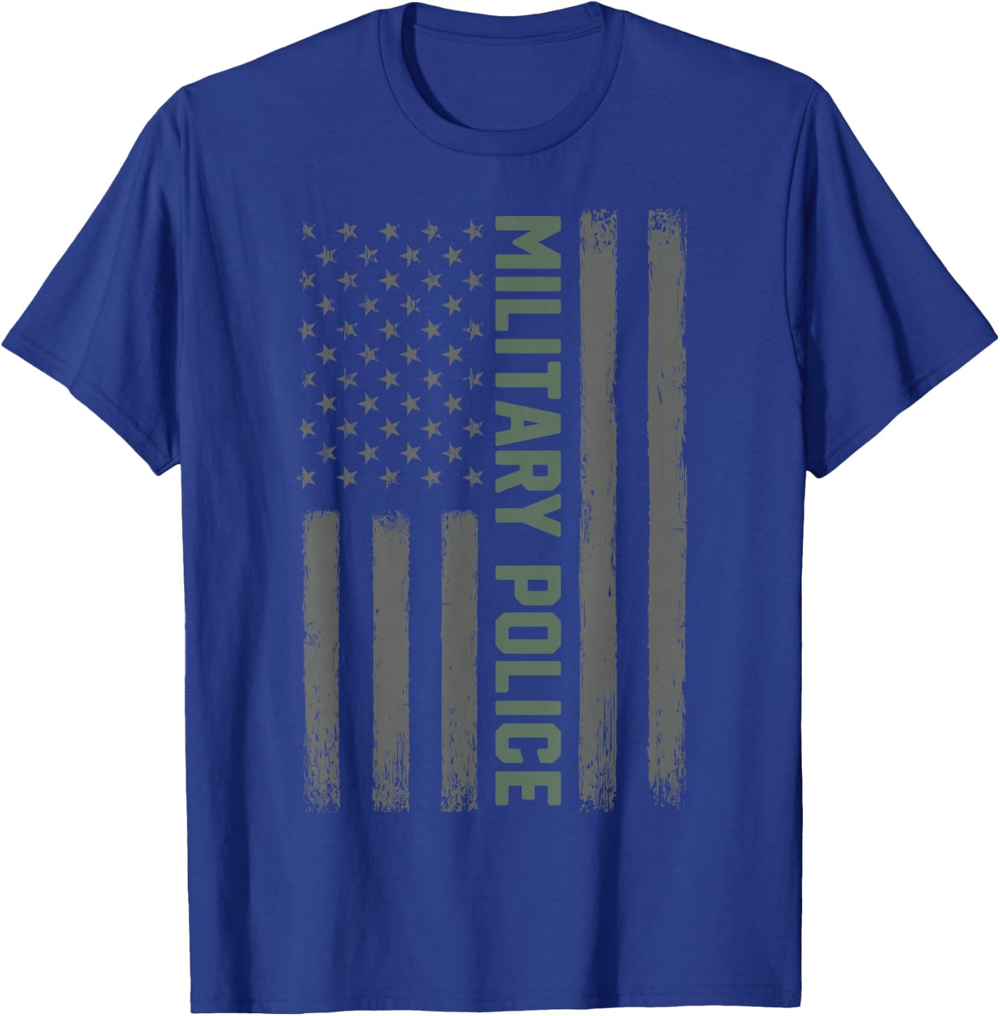 Military Police Shirt American Flag | Proud USA Veteran Gift T-Shirt - T-Shirt | Royal