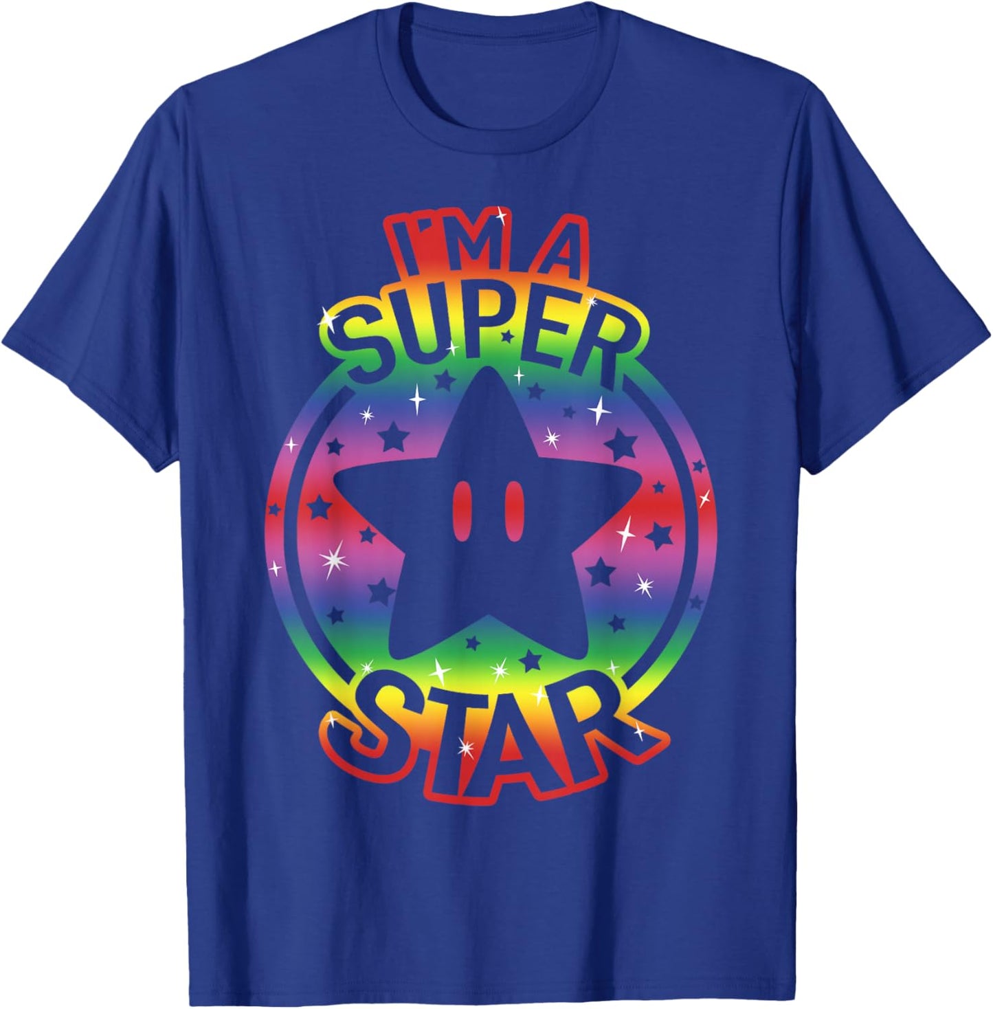 Super Mario Pride I'm A Super Star Rainbow Vintage Nintendo T-Shirt - T-Shirt | Royal