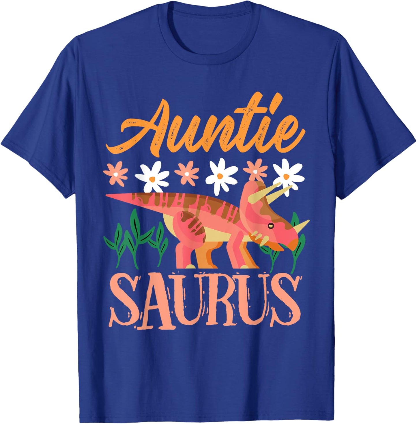 Auntie Saurus Dino Design For Aunt Relative T-Shirt - T-Shirt | Royal