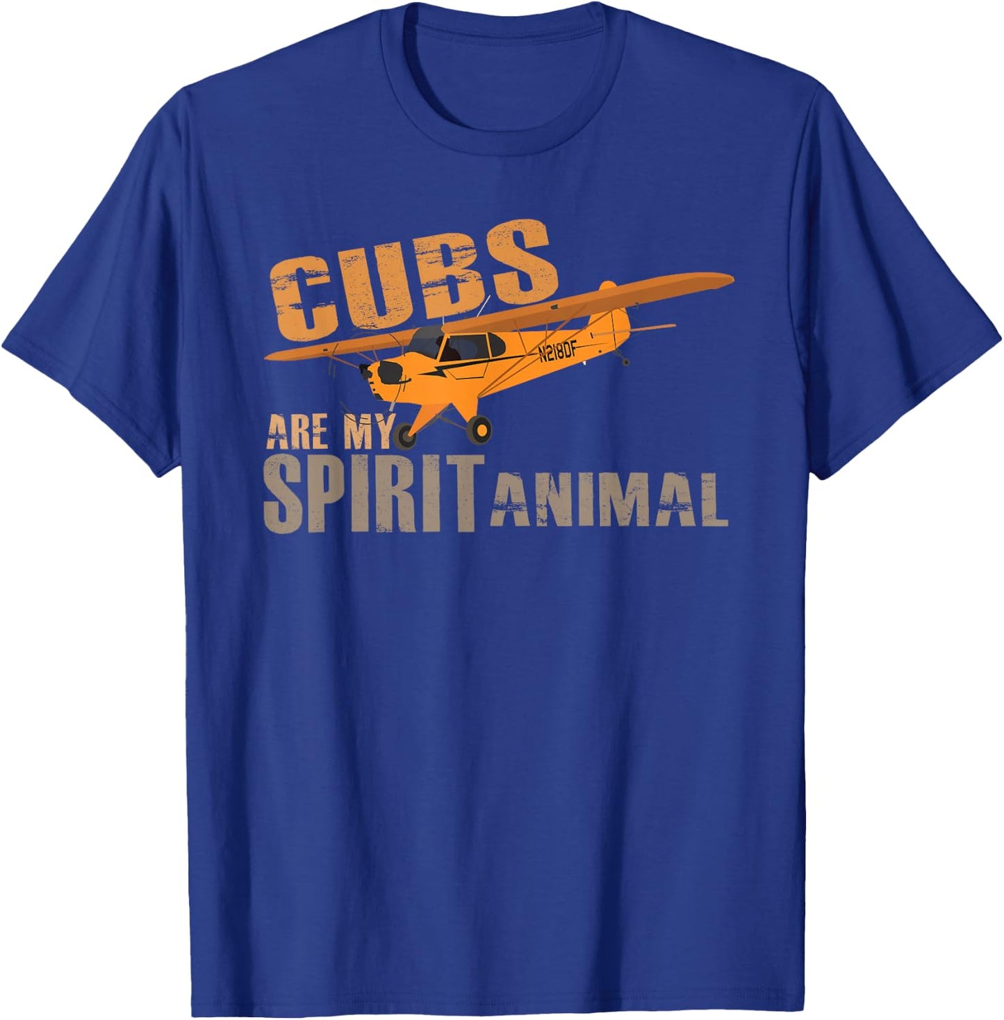 Cubs are my Spirit Animal | J-3 Cub Airplane Pilot T-Shirt - T-Shirt | Royal