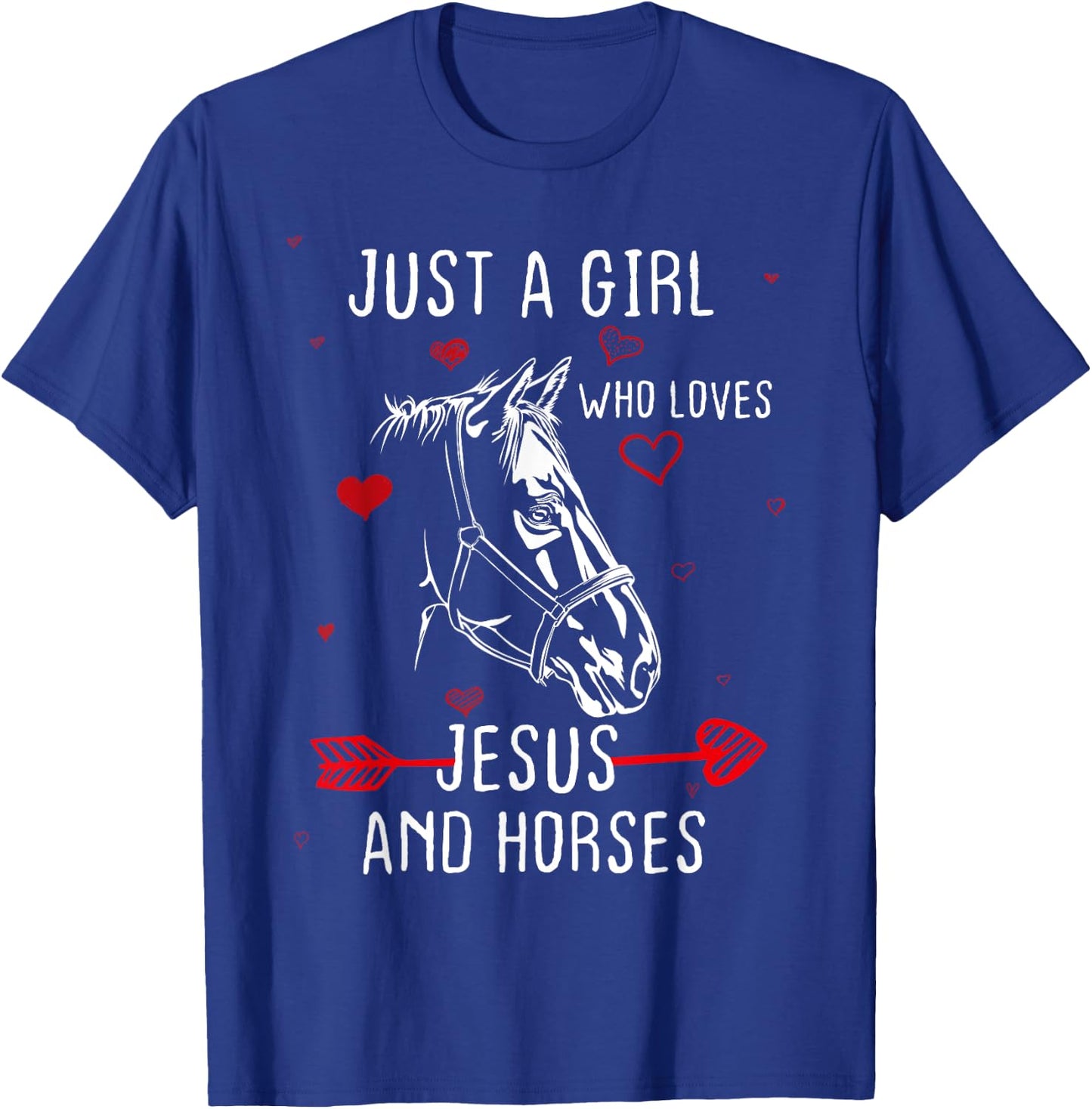 Horses And Jesus Lovers , Gift girls & women T-Shirt - T-Shirt | Royal