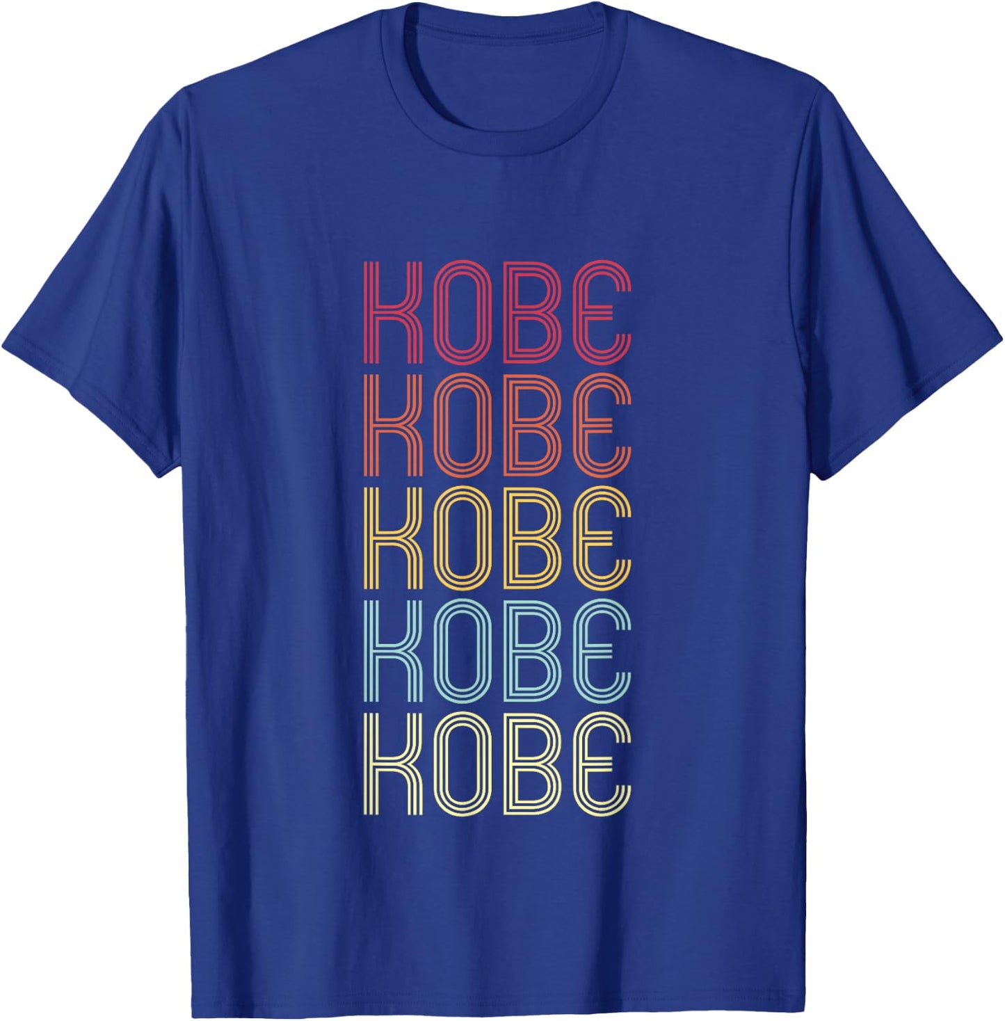 Kobe Retro Wordmark Pattern Vintage Personalized 70s T-Shirt - T-Shirt | Royal