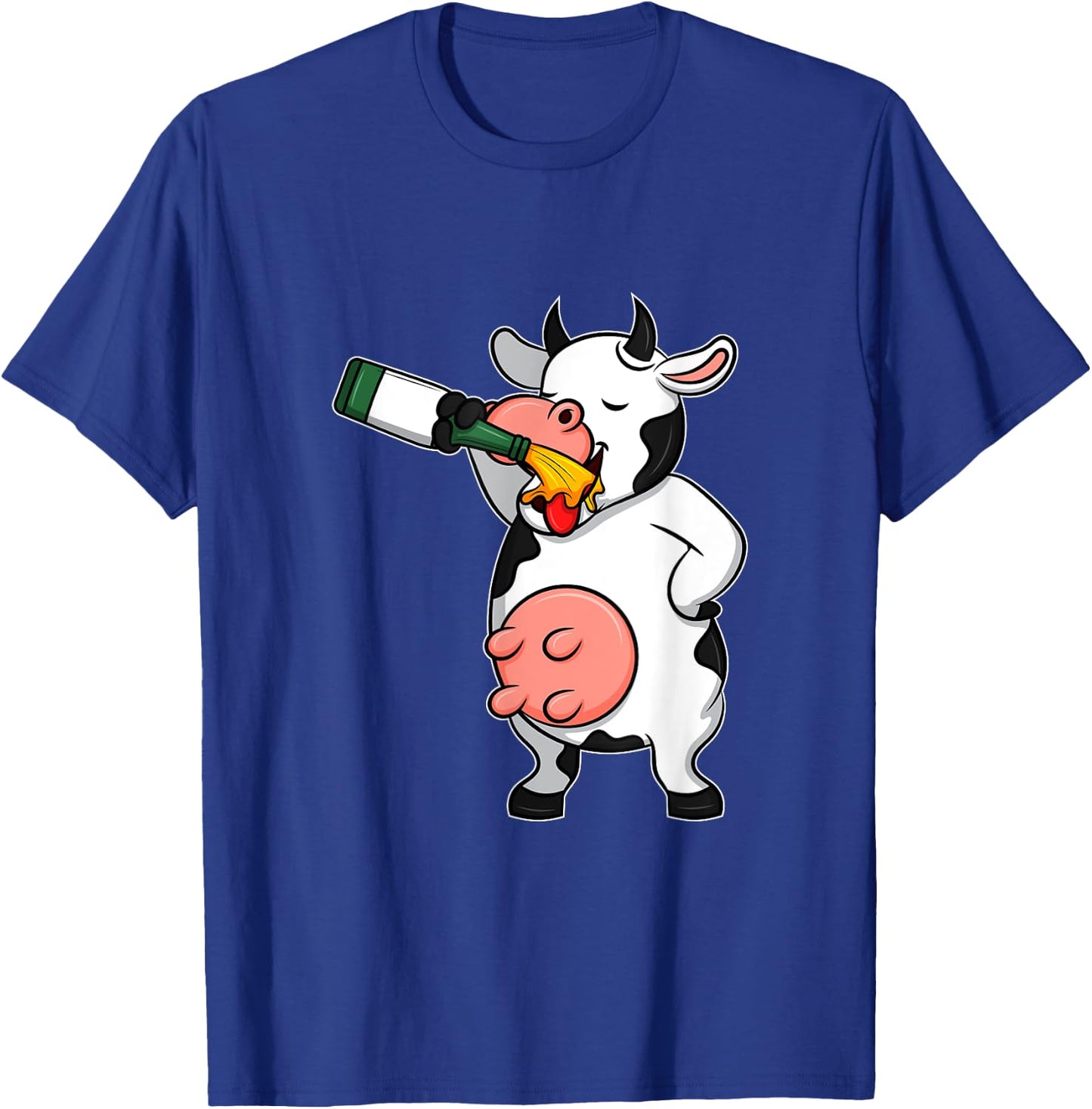 Funny Beer Day Cow I Alcohol Drink Party Wine T-Shirt - T-Shirt | Royal