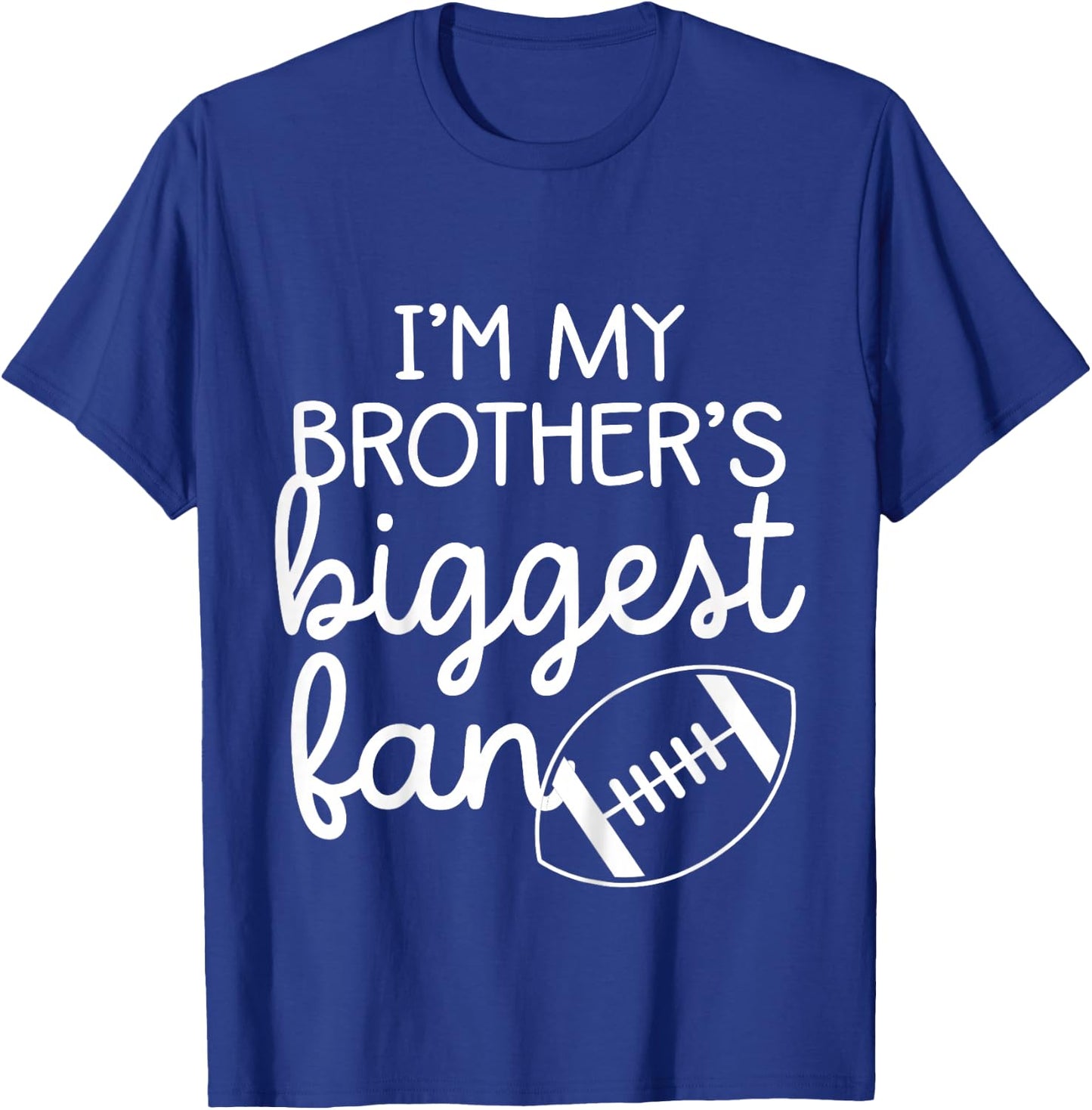 Football Big Brothers Biggest Fan Toddler Boys or Girls T-Shirt - T-Shirt | Royal