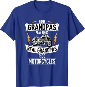 Some Grandpas Play Bingo Real Grandpas Ride Motorcycles T-Shirt - T-Shirt | Royal