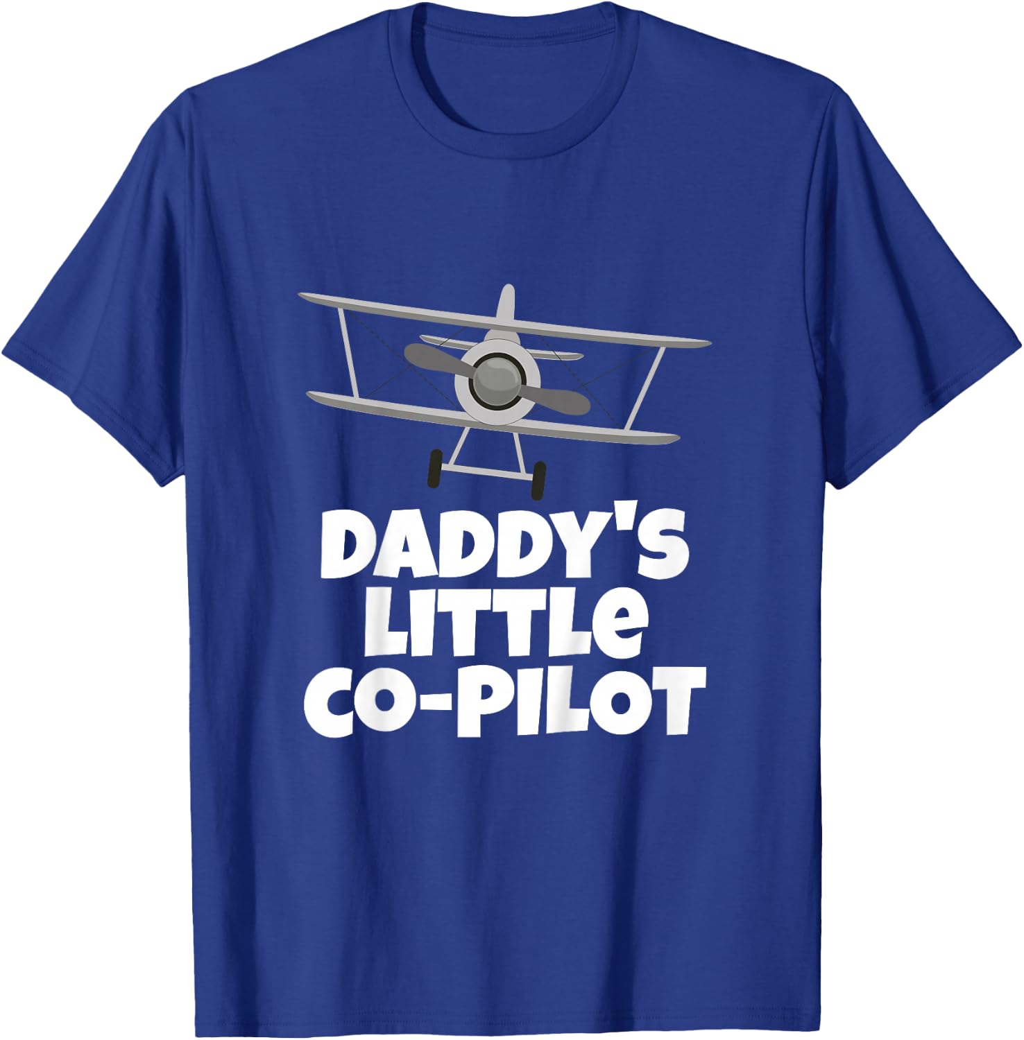 Daddy's Little Co-Pilot Kid's Airplane T-Shirt - T-Shirt | Royal