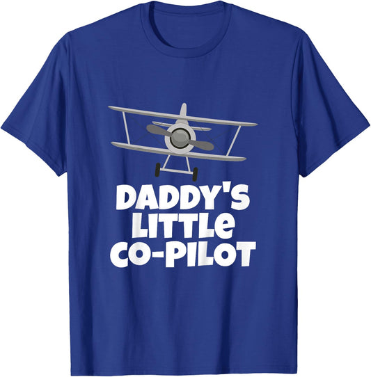Daddy's Little Co-Pilot Kid's Airplane T-Shirt - T-Shirt | Royal
