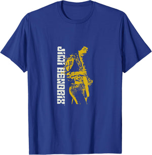 Jimi Hendrix Silhouette Guitar T-Shirt - T-Shirt | Royal