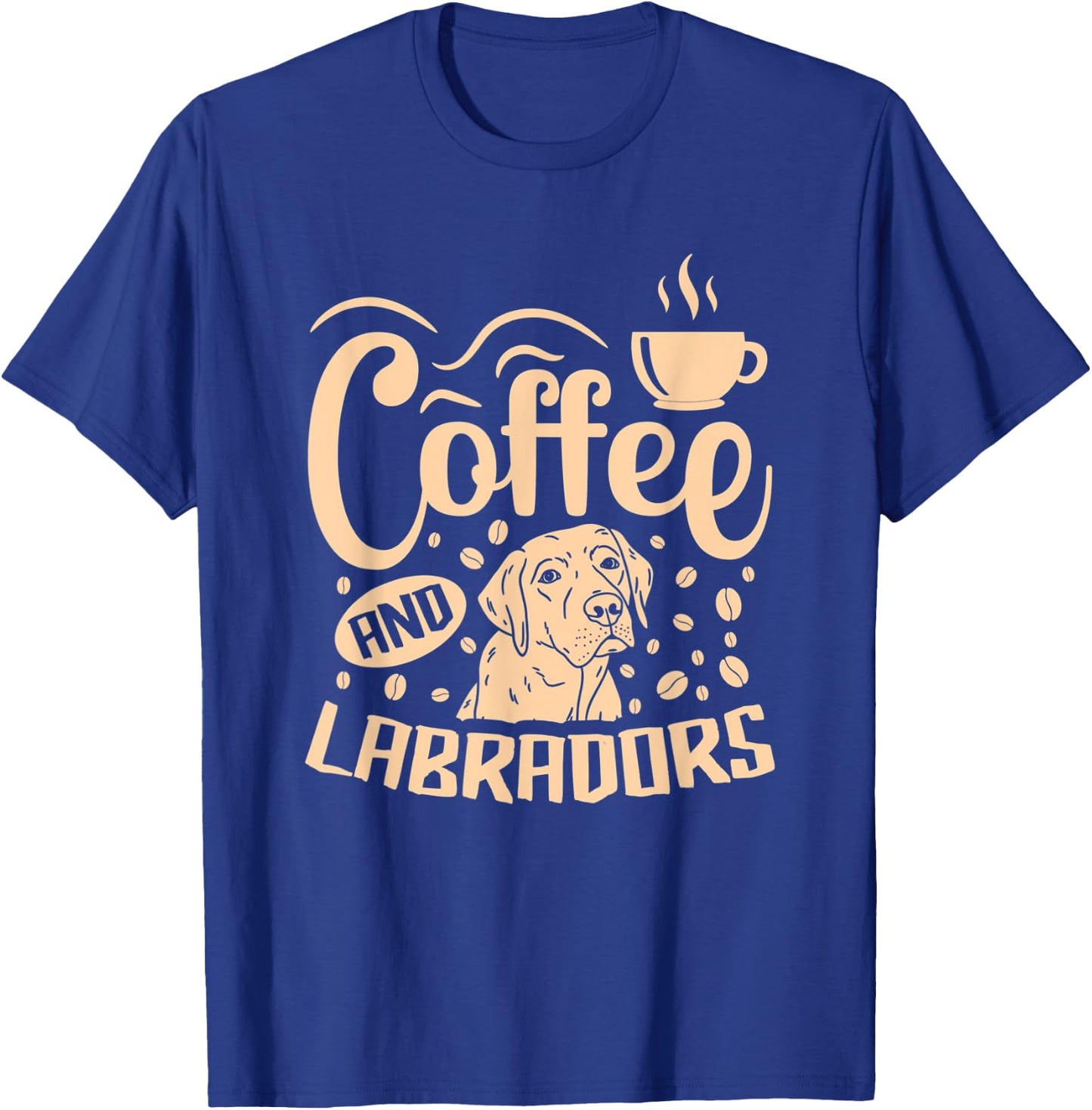 Labrador Dog Apparel Coffee Addict for Lab Owner Lovers T-Shirt - T-Shirt | Royal