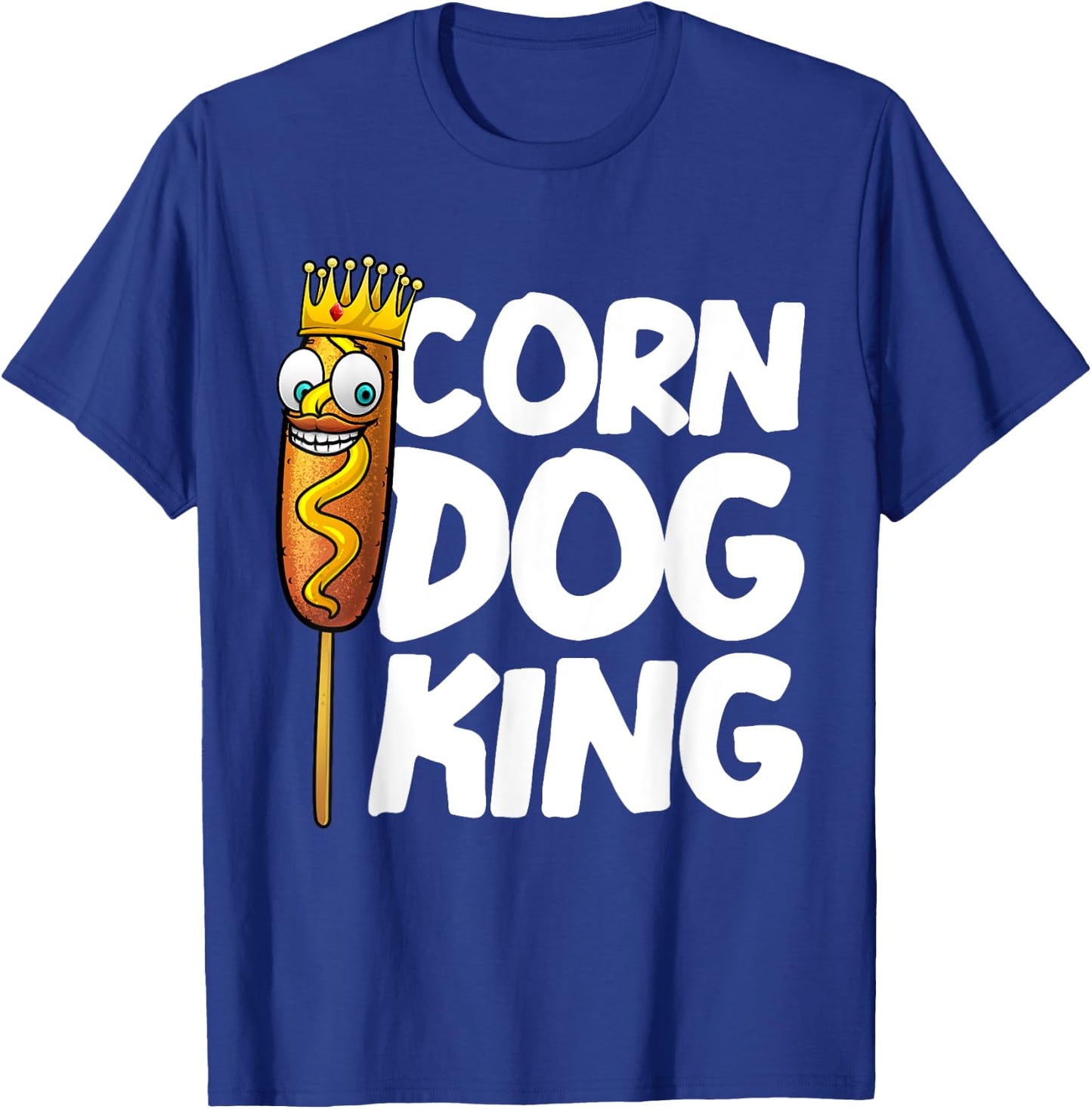 Funny Corn Dog Gift Kids Men King Hotdog Sausage Foodie T-Shirt - T-Shirt | Royal
