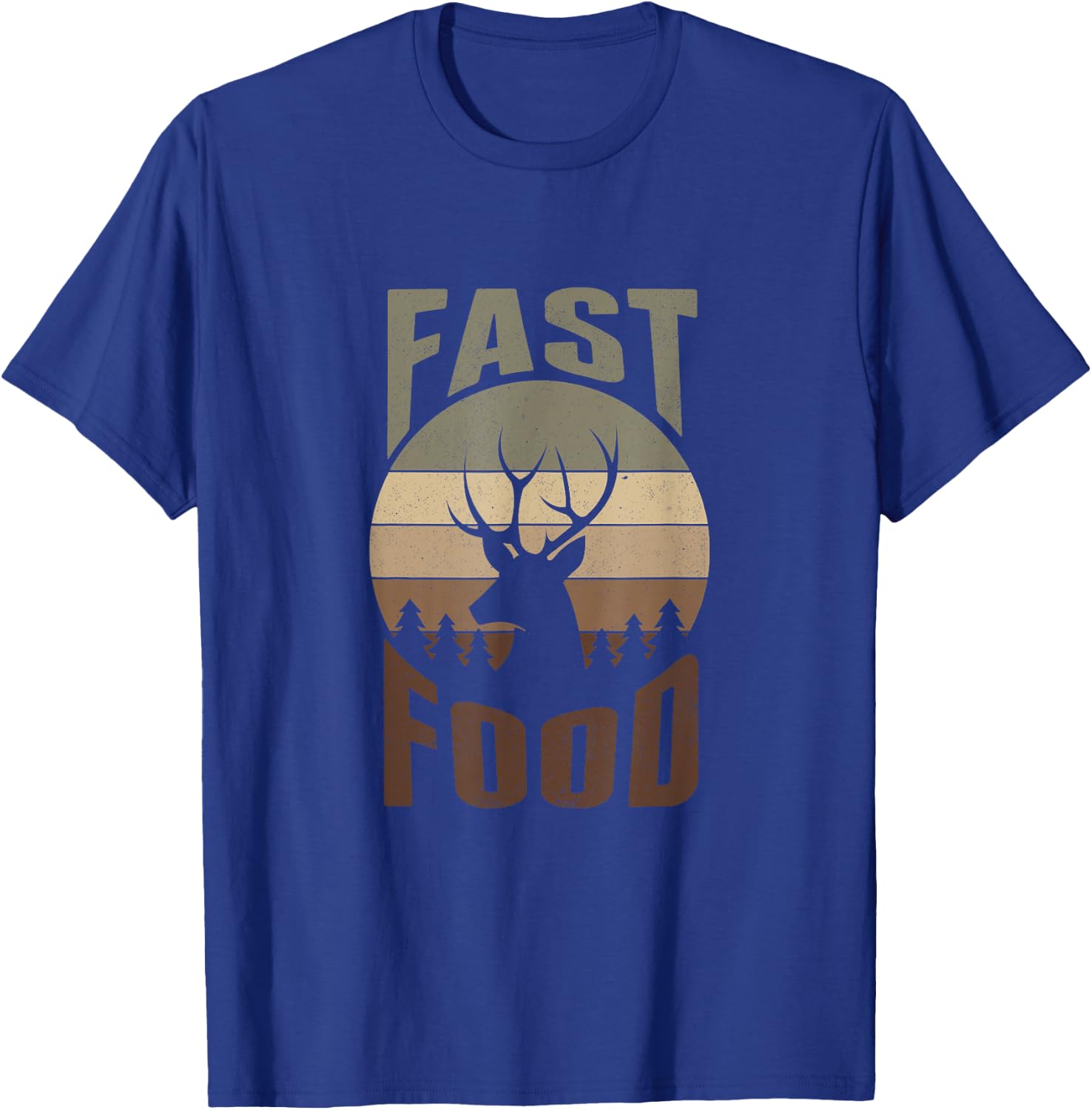 Retro Deer Hunting Shirt Fast Food - Funny Gift Hunters T-Shirt - T-Shirt | Royal