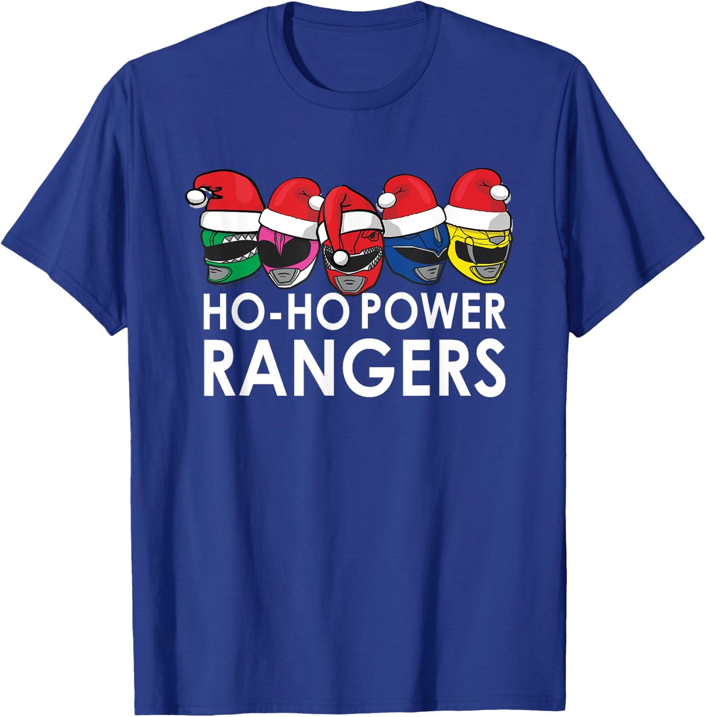 Power Rangers Christmas Hats Ho Ho T-Shirt - T-Shirt | Royal