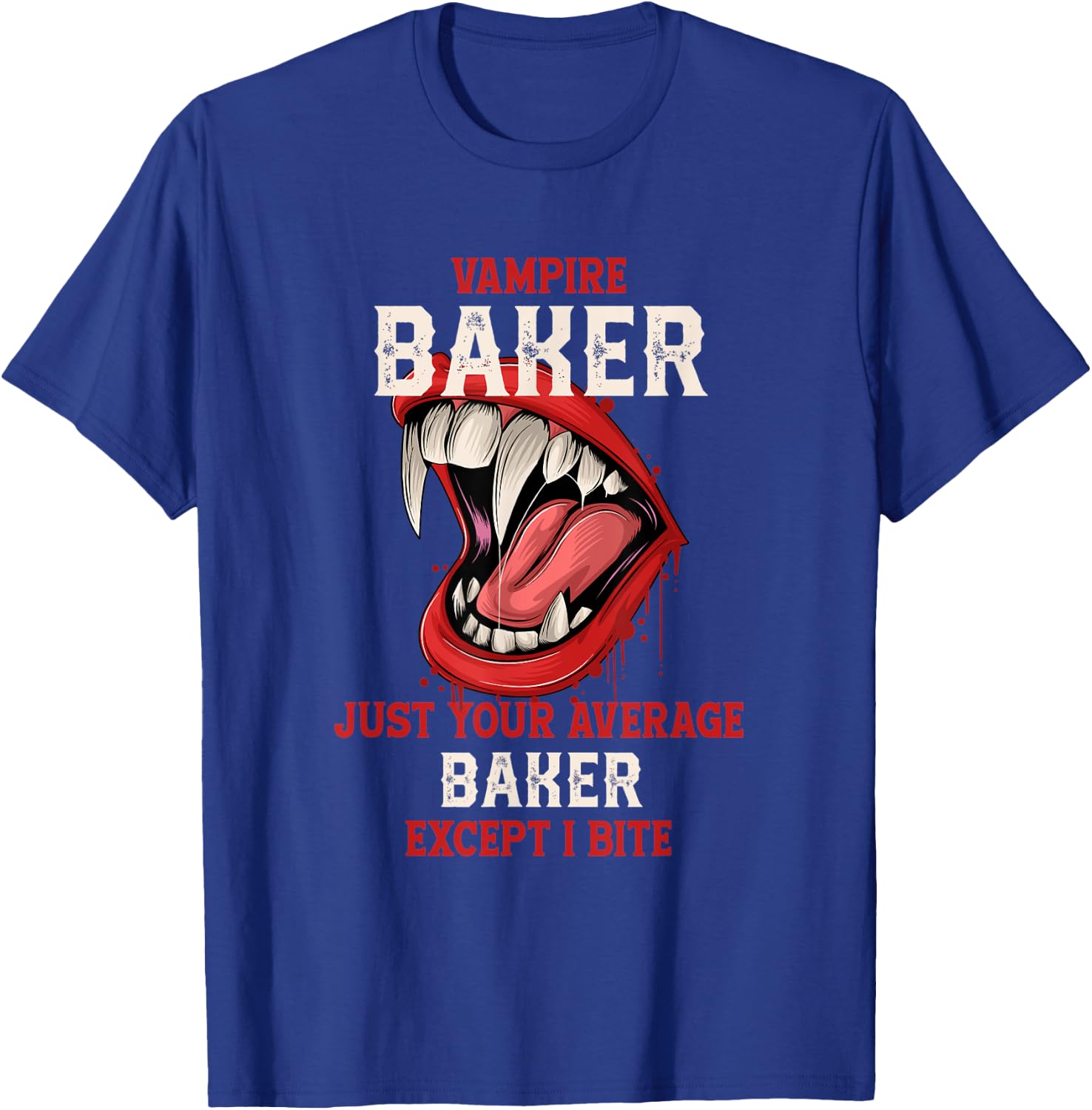 Vampire Baker Halloween Baking Scary Pastry Chef Work T-Shirt - T-Shirt | Royal