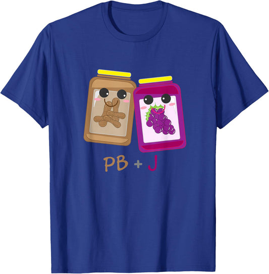PB+J Cute Peanut Butter & Jelly Matching Costume Set Shirts T-Shirt - T-Shirt | Royal
