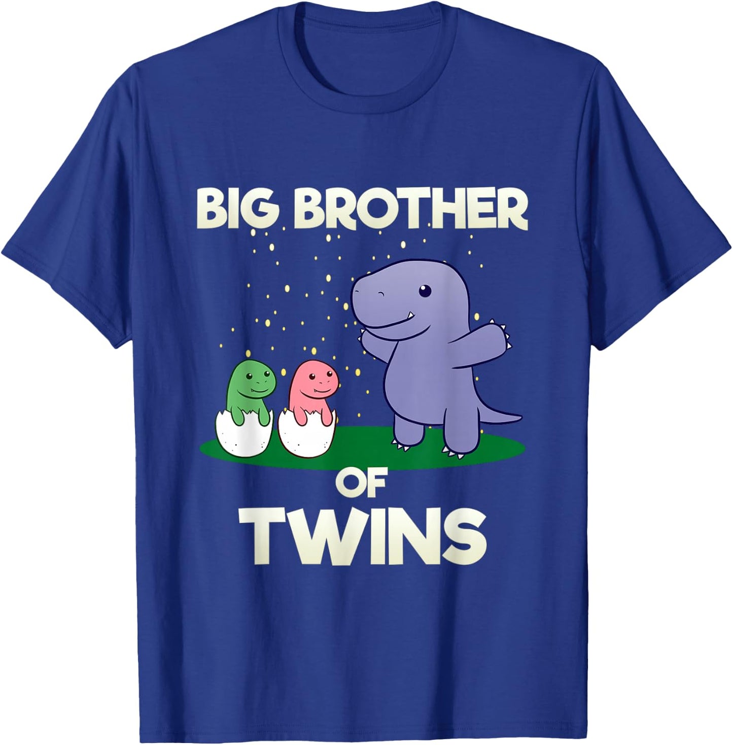 Big Brothersaurus Of Twins Dinosaur Newborns Brother T-Shirt - T-Shirt | Royal