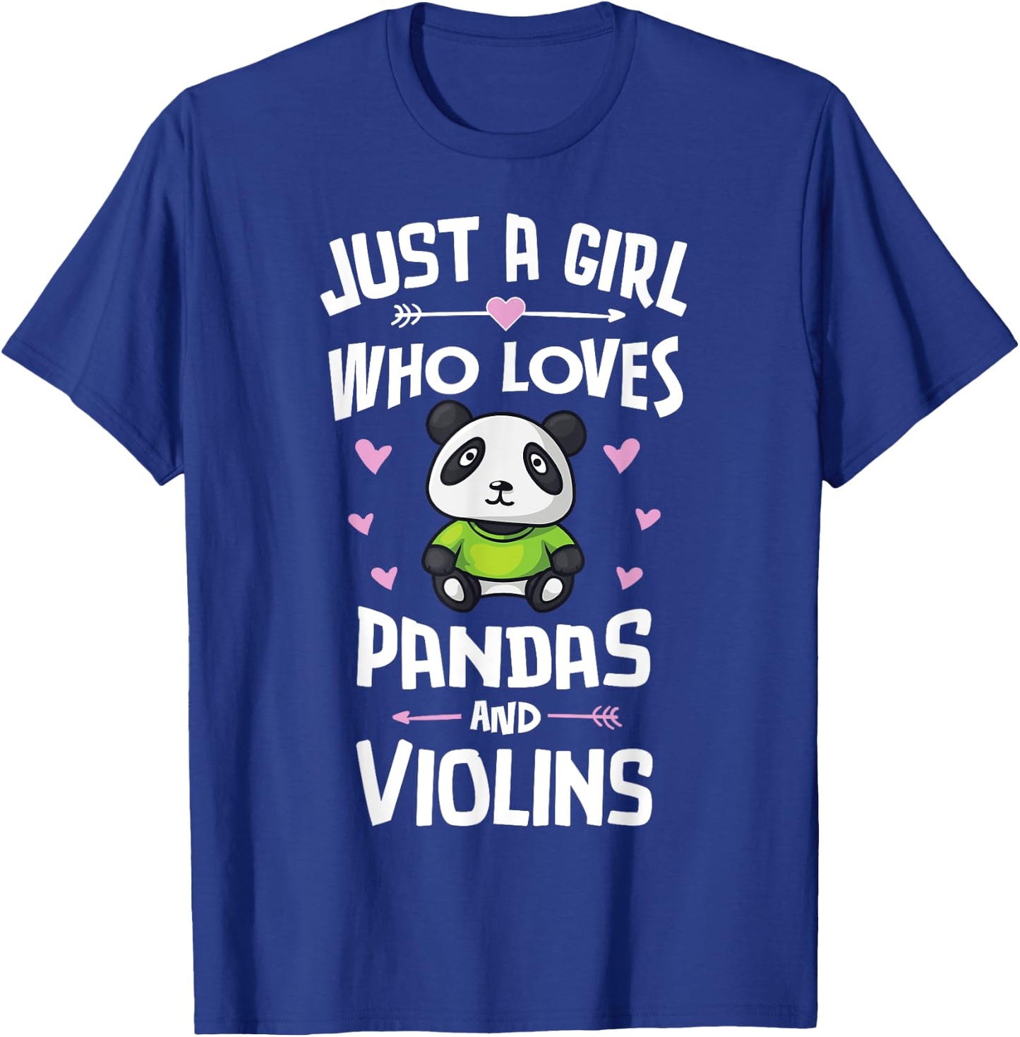 Just A Girl Who Loves Pandas And Violins Gift Women T-Shirt - T-Shirt | Royal