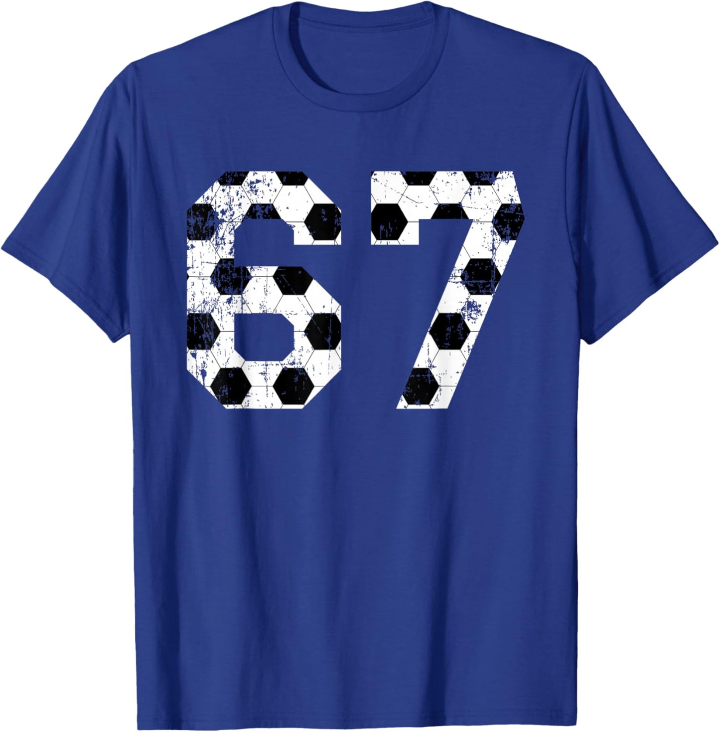 Vintage Soccer 67 Jersey Number T-Shirt - T-Shirt | Royal