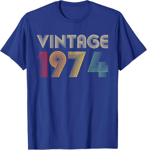 48th Birthday Gift Classic 1974 Vintage Men Women 48 Years T-Shirt - T-Shirt | Royal