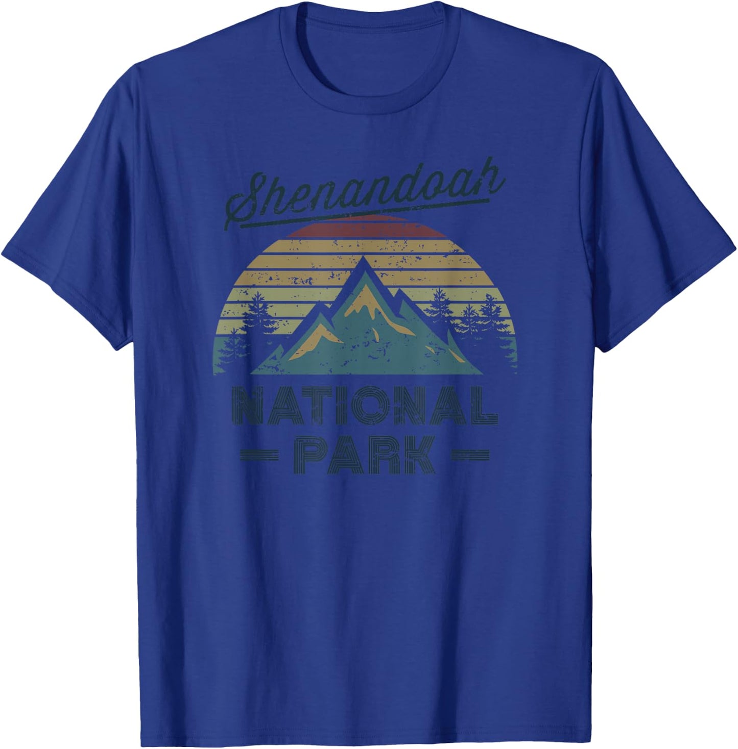 SHENANDOAH NATIONAL PARK Vintage Sunset Love Hiking Camping T-Shirt - T-Shirt | Royal