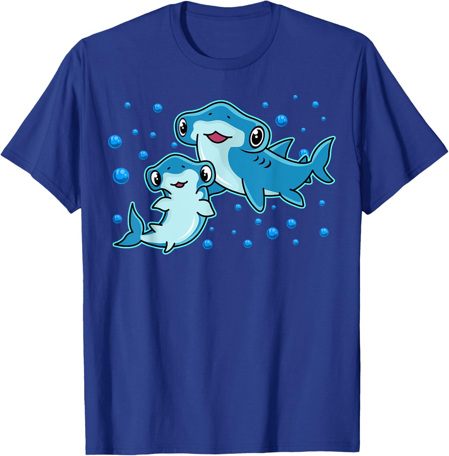 Kawaii Hammerhead Sharks Mother and Kid T-Shirt - T-Shirt | Royal