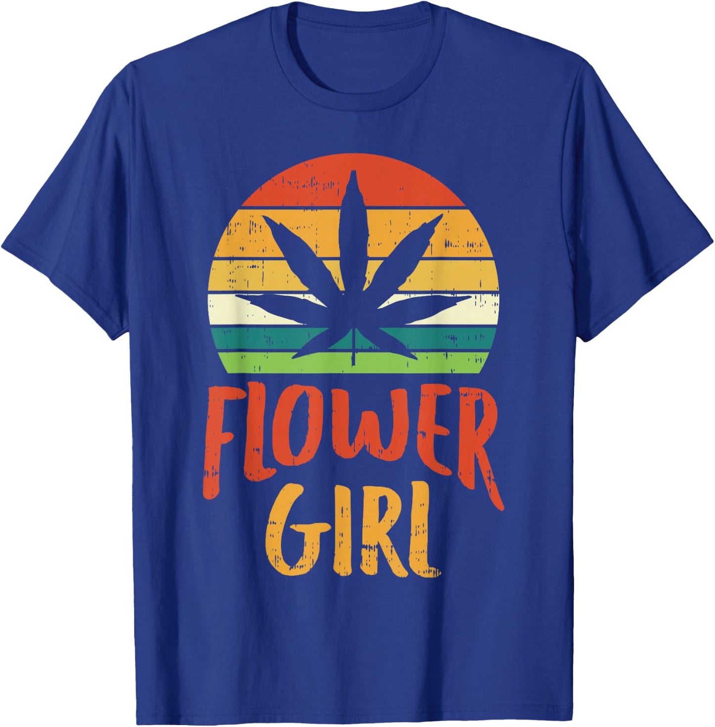 Flower Girl Weed Retro 420 THC Pot Cannabis Pun Stoner Gift T-Shirt - T-Shirt | Royal