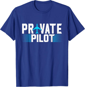 Private Pilot Aviator Aviation Airplane Pilot T-Shirt - T-Shirt | Royal