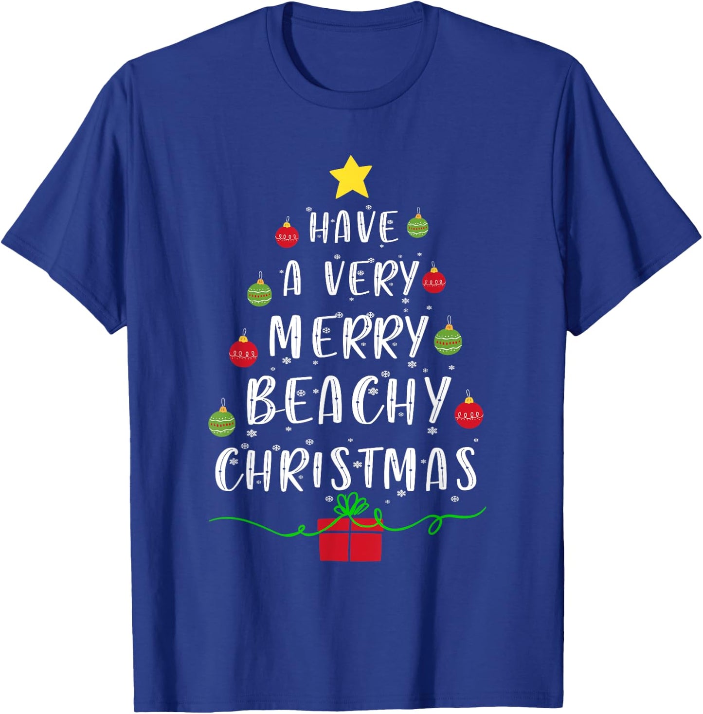 Have A Very Merry Beachy Christmas Tree Sweater Xmas Gifts Men Women T-Shirt - T-Shirt | Royal
