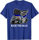 Back The Blue Flag with Police Car Cartoon T-Shirt - T-Shirt | Royal