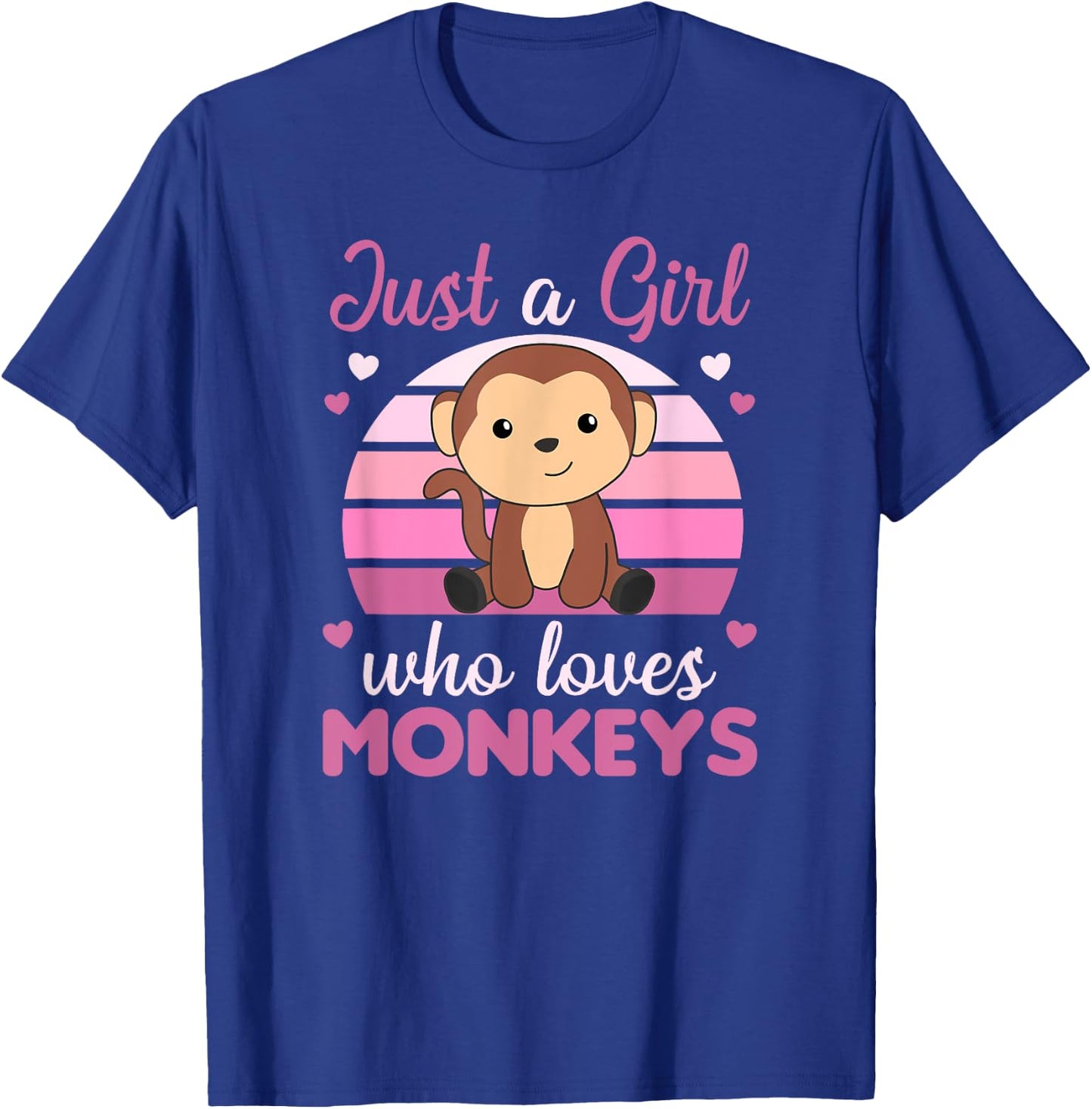 Just A Girl who loves Monkeys - Sweet Monkey T-Shirt - T-Shirt | Royal