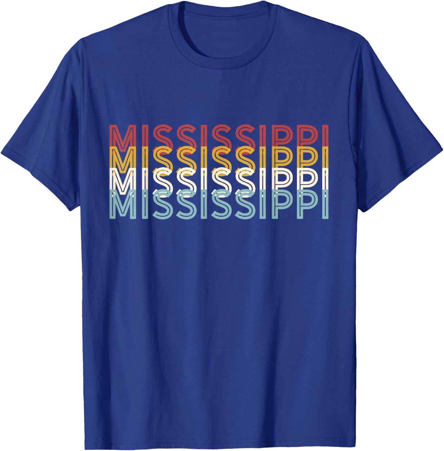 USA 70's State Retro Vintage Mississippi T-Shirt - T-Shirt | Royal