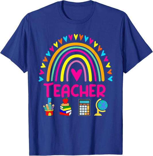 Future Kids Career Teacher Rainbow Boy Girl Graduations T-Shirt - T-Shirt | Royal