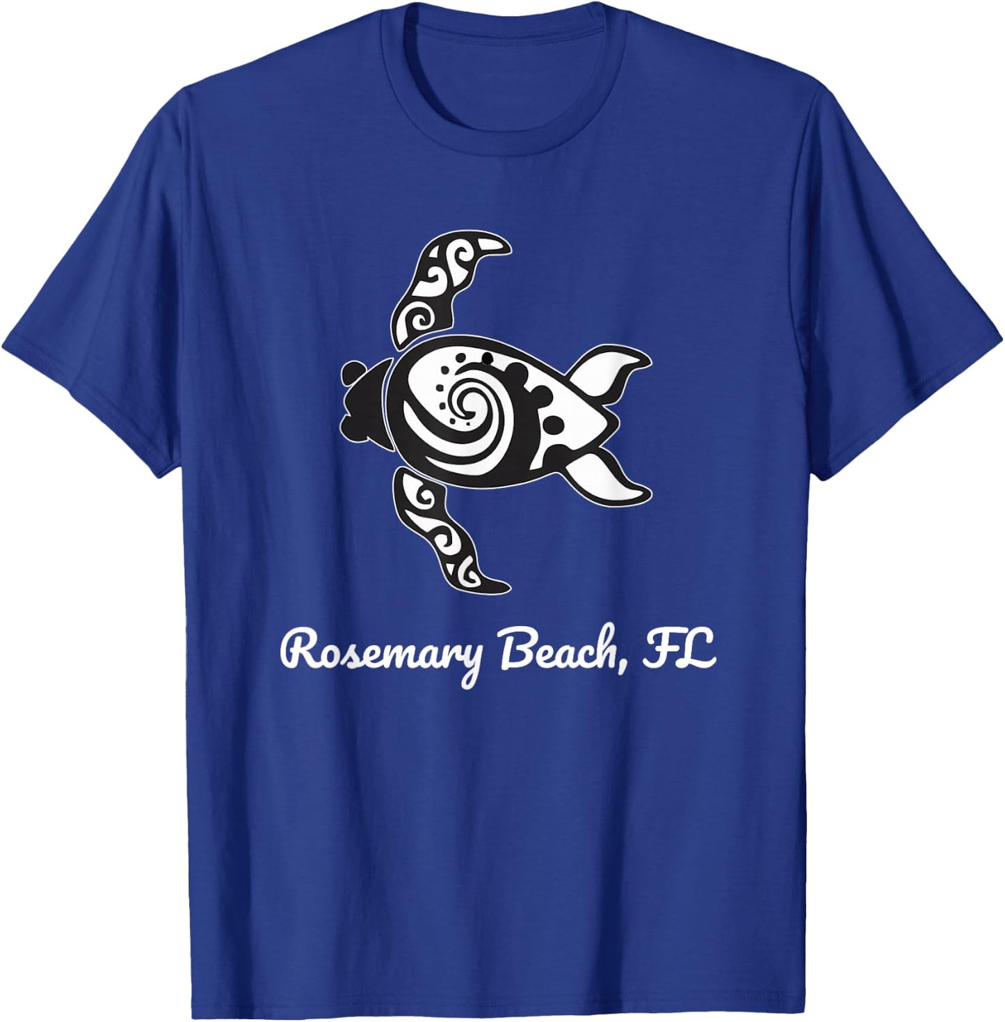 Beach Rosemary, FL Tribal Art Sea Turtle T-Shirt - T-Shirt | Royal