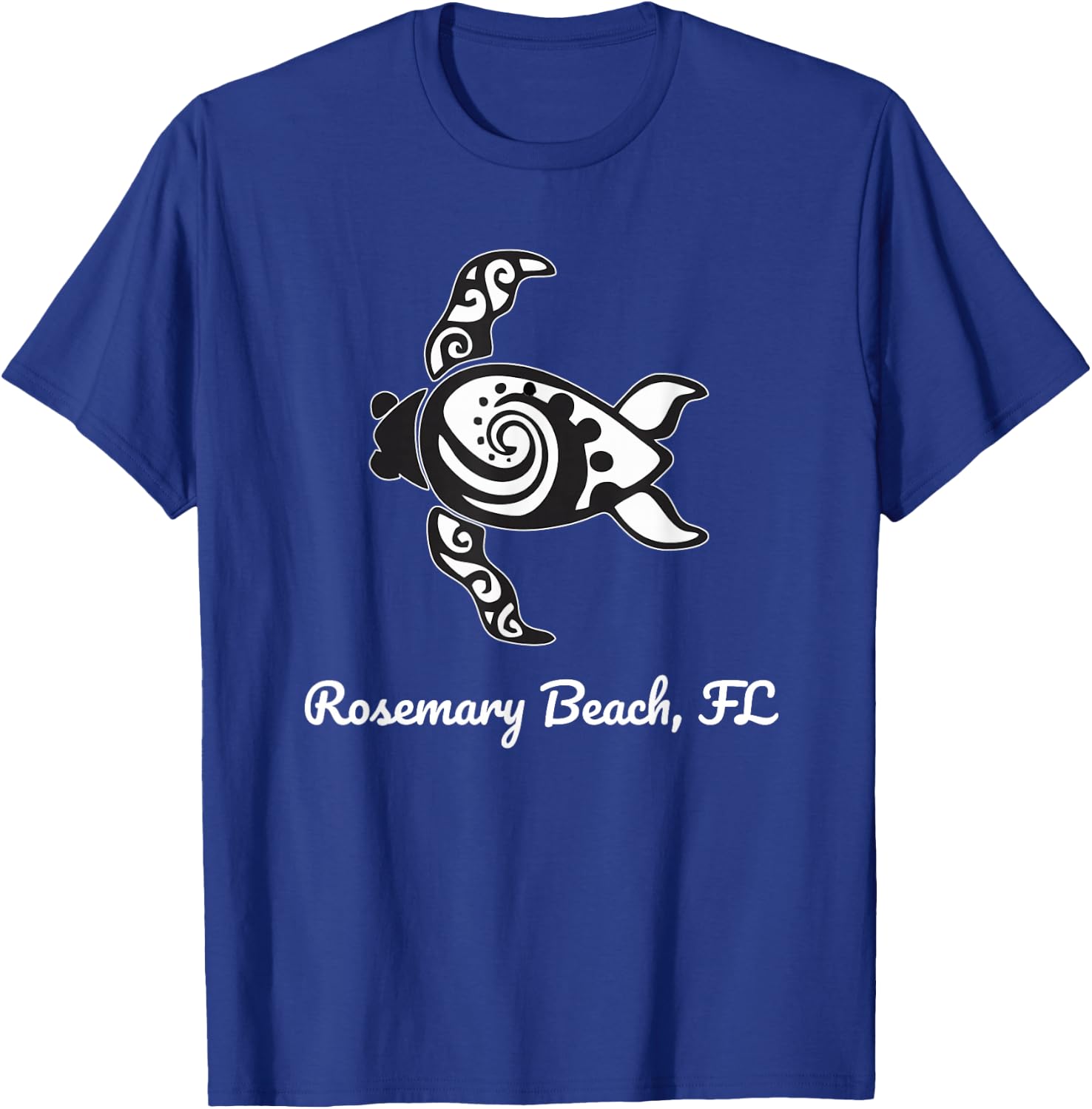 Beach Rosemary, FL Tribal Art Sea Turtle T-Shirt - T-Shirt | Royal