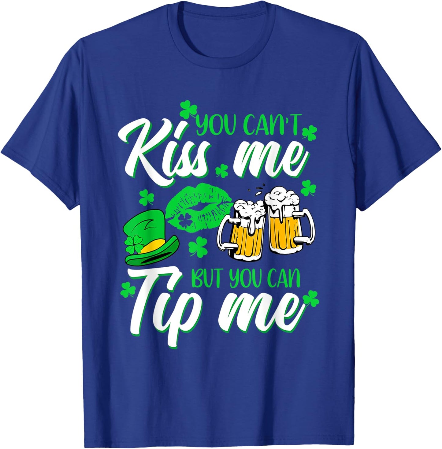 St Patrick's Day Lucky Shamrock Waitress Bartender Waiter T-Shirt - T-Shirt | Royal