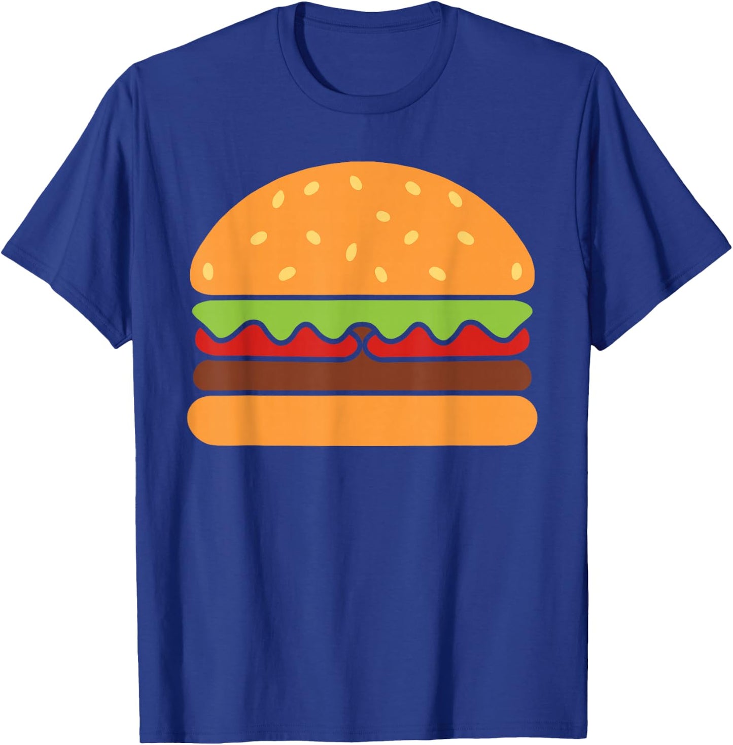 Cool Hamburger Art Men Women Minimalist Burger Cheeseburger T-Shirt - T-Shirt | Royal