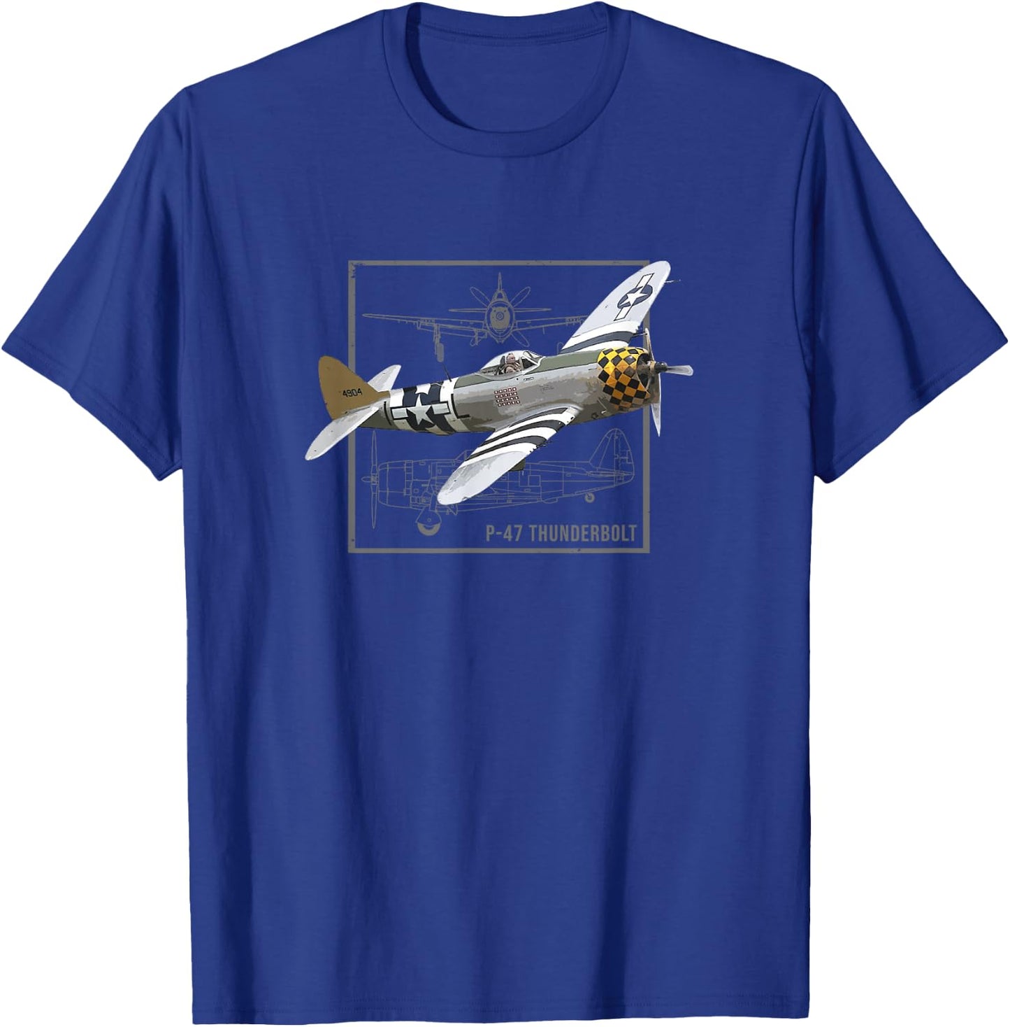 Republic P-47 Thunderbolt | WW2 Fighter Plane T-Shirt - T-Shirt | Royal