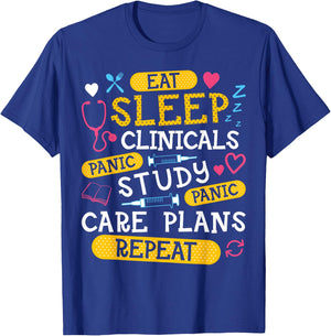 Clinicals Nurse Funny RN Nursing School Women CNA LPN Nurses T-Shirt - T-Shirt | Royal