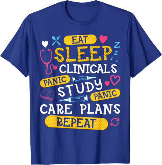 Clinicals Nurse Funny RN Nursing School Women CNA LPN Nurses T-Shirt - T-Shirt | Royal