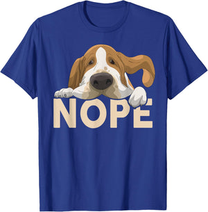 Basset-Hound Shirt Nope Lazy Dog Funny Men Women Lover Gift T-Shirt - T-Shirt | Royal