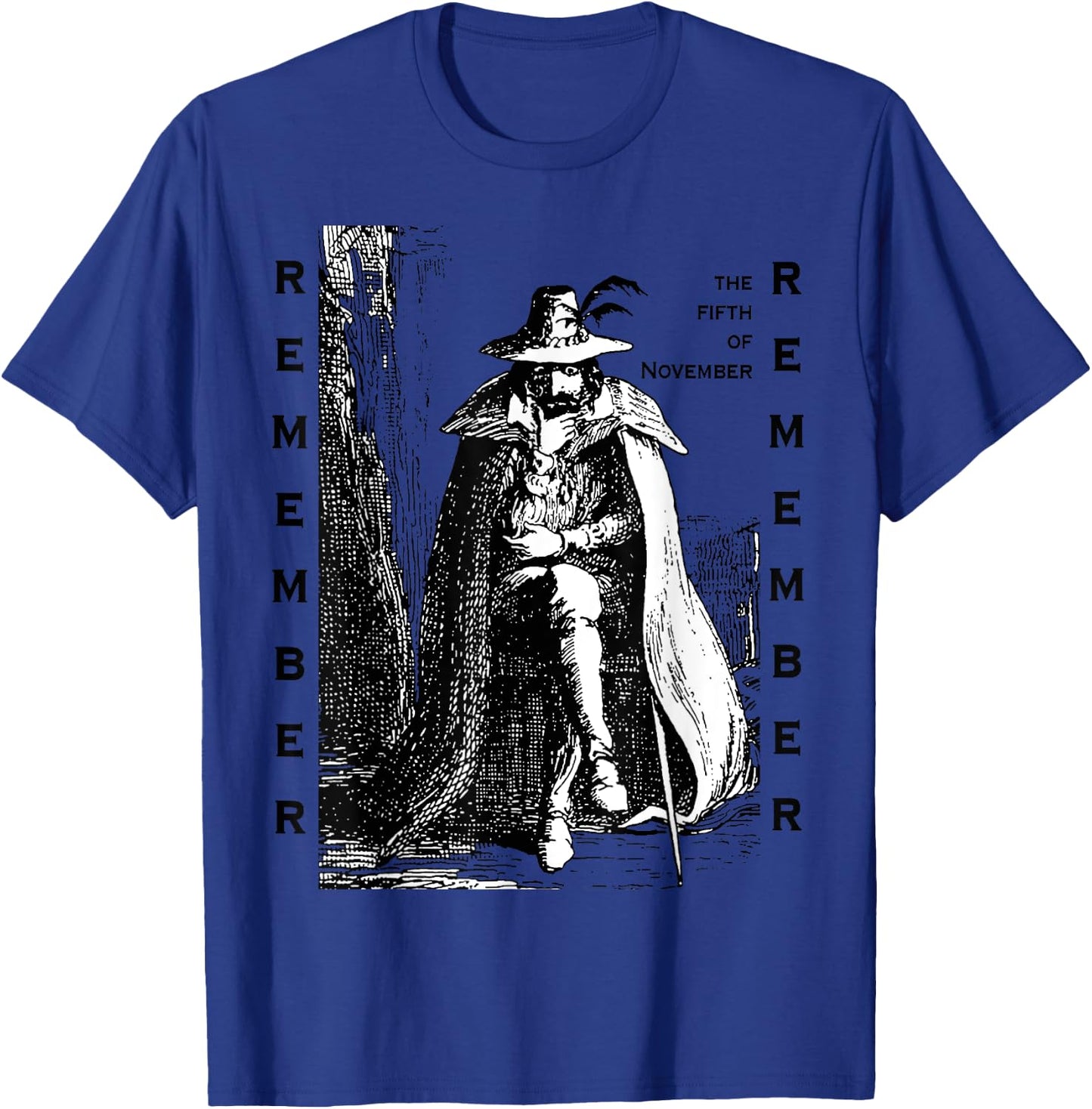 Remember Remember Guy Fawkes Day Vintage Illustration T-Shirt - T-Shirt | Royal