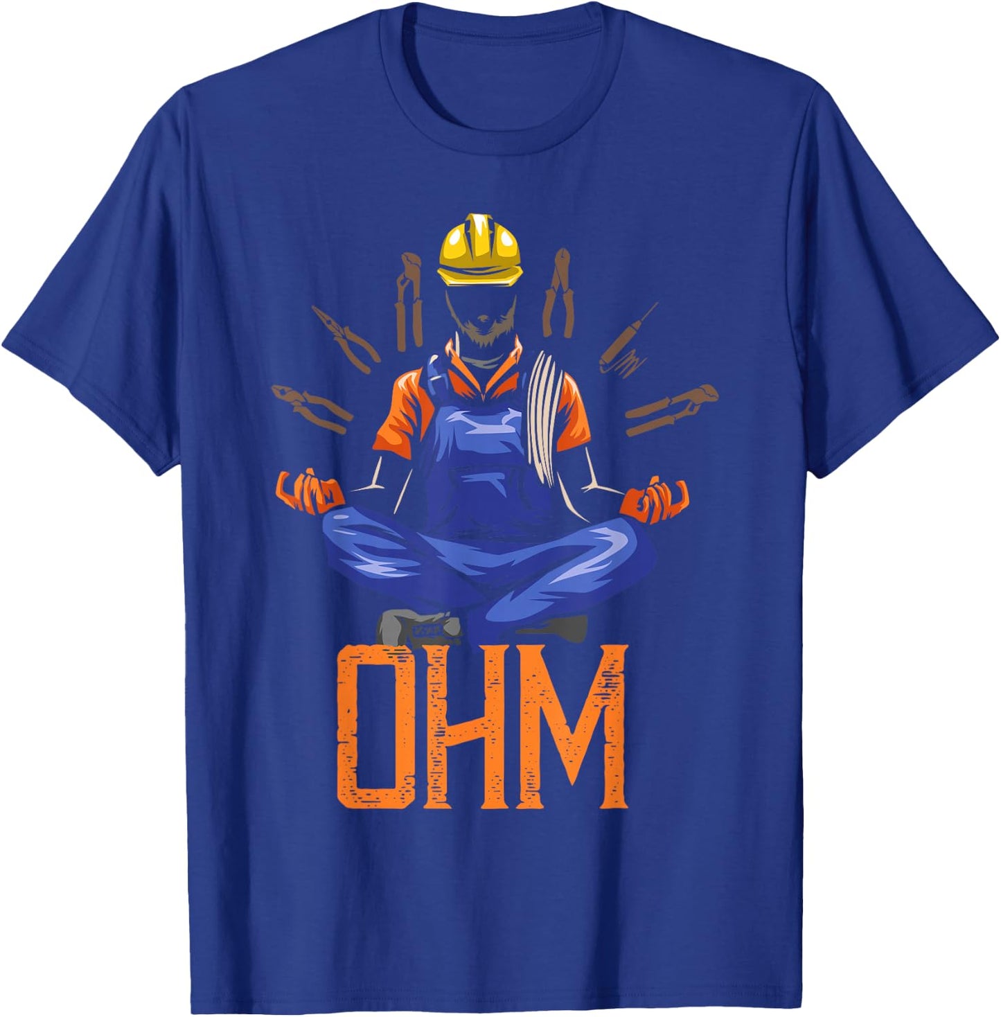 Ohm Meditating Funny Electrician Quote T-Shirt - T-Shirt | Royal