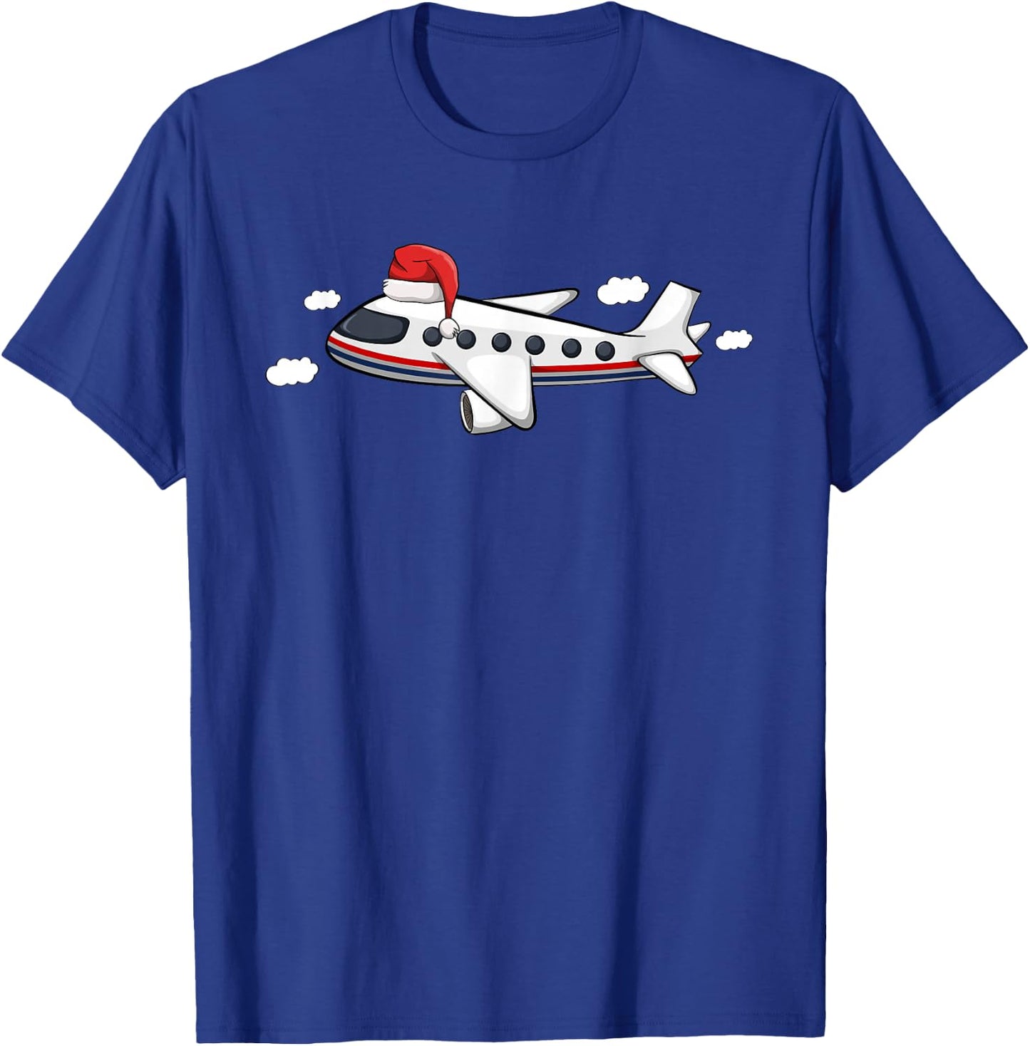 Airplane Santa Hat Christmas Pajama Cool X-Mas Plane Pilot T-Shirt - T-Shirt | Royal