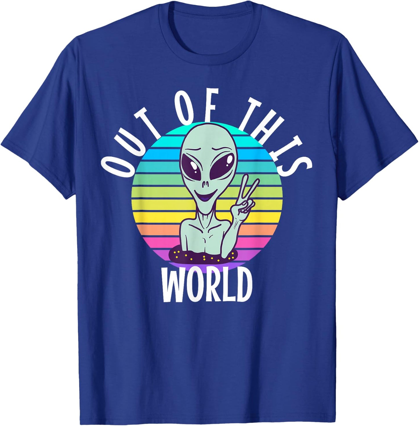 Funny Alien and UFO Space Apparel Out of This World - -Adults, -Kids - Black - Short Sleeve - Alien-Themed - Cotton, Polyester - Small T-Shirt - T-Shirt | Royal