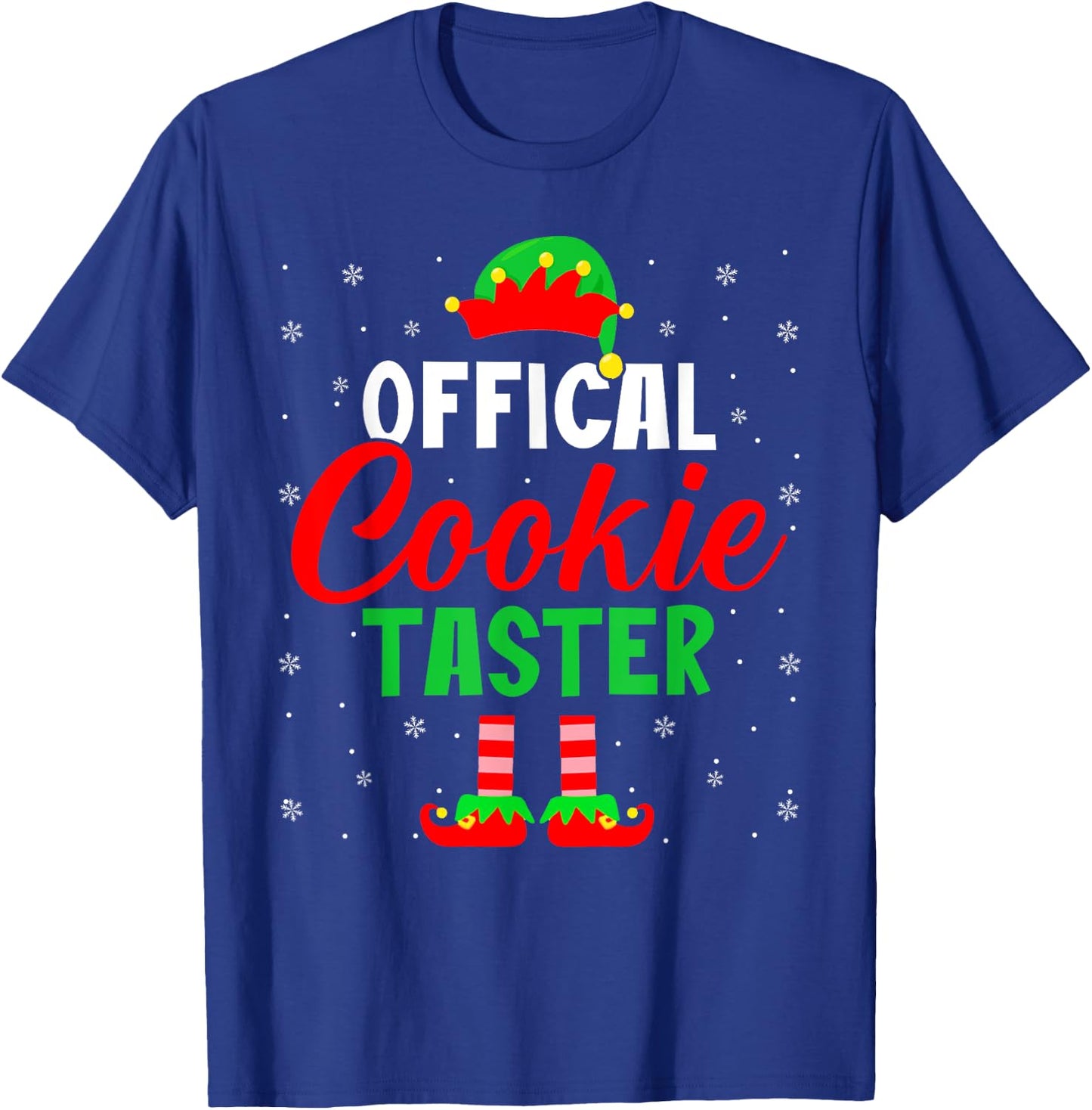 Official Cookie Taster Christmas ELF Matching Family Group T-Shirt - T-Shirt | Royal