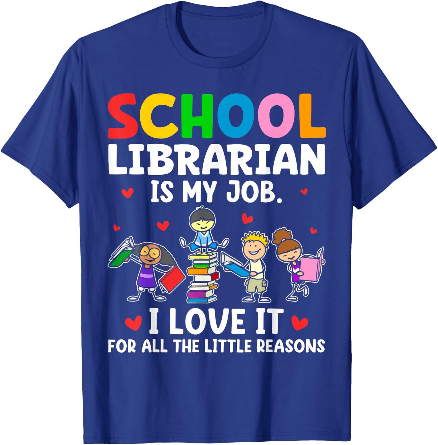 Kindergarten Elementary School Librarian Cute Back To School T-Shirt - T-Shirt | Royal